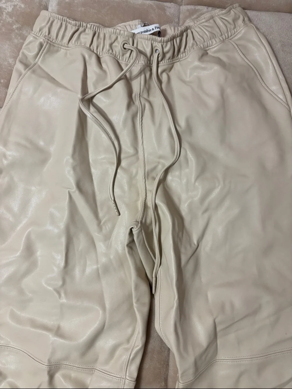 Abercrombie & Fitch Cream Drawstring Jogger Pants - Picture 2 of 5
